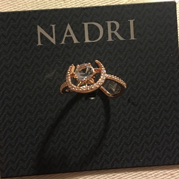 Lot of 2 Rings Nadri Wishes Crystal Nordstrom Gold / Black Stone & Rose Gold - Picture 10 of 15